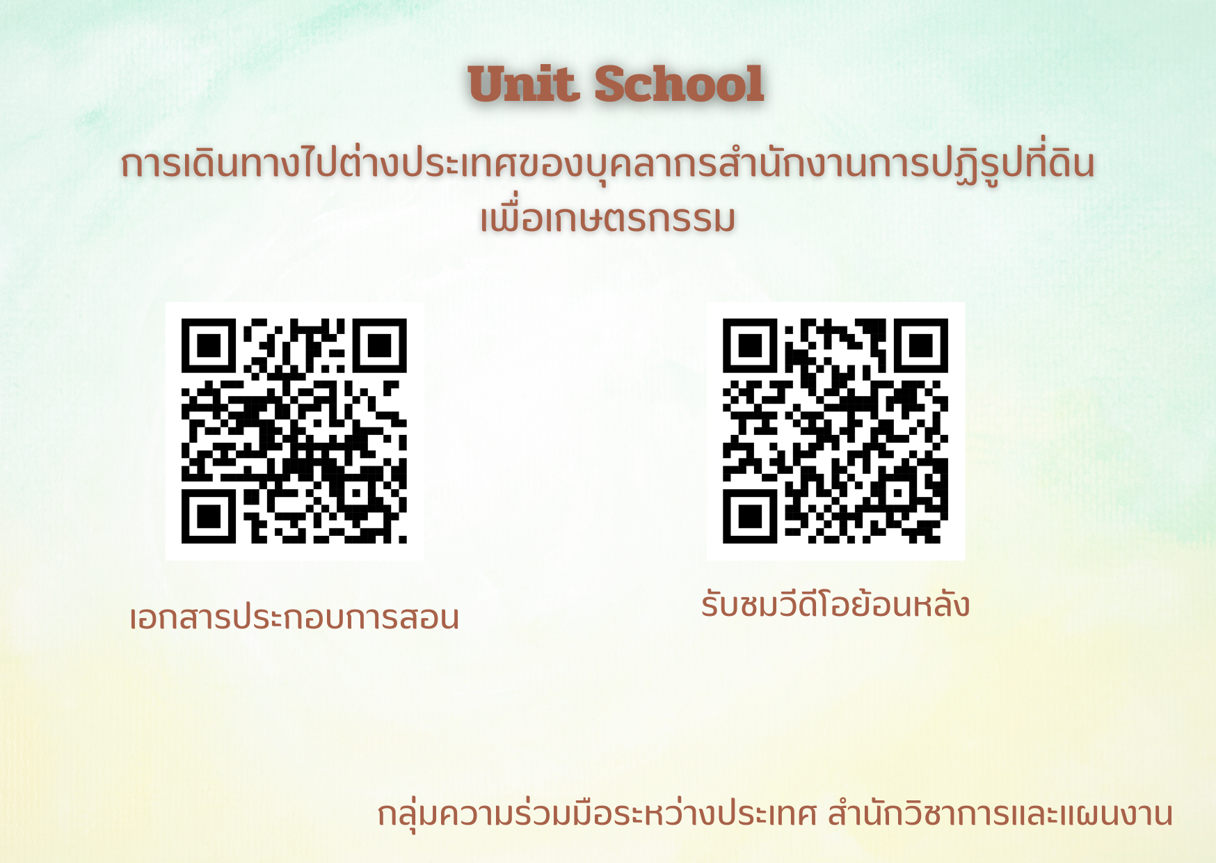 title - สวผ.จัดกิจกรรมการเรียนรู้ Unit School เรื่อง การเดินทางไปราชการของบุคลากรสำนักงานการปฏิรูปที่ดินเพื่อเกษตรกรรม 